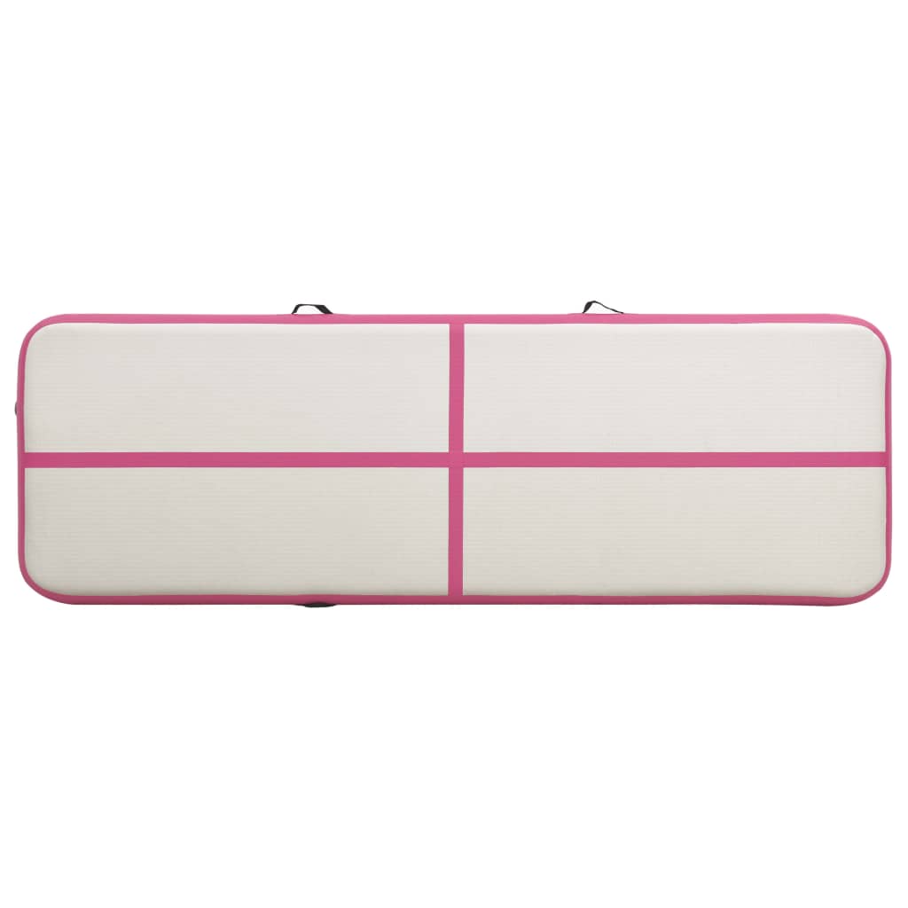 vidaXL Saltea gimnastică gonflabilă cu pompă roz 400x100x15 cm PVC vidaXL Saltea gimnastică gonflabilă cu pompă roz 400x100x15 cm PVC