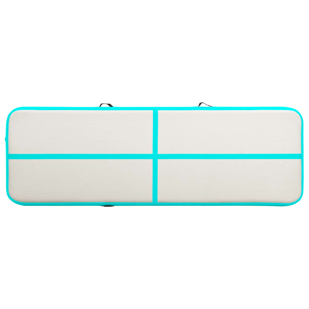 vidaXL Saltea gimnastică gonflabilă cu pompă verde 400x100x15 cm PVC vidaXL Saltea gimnastică gonflabilă cu pompă verde 400x100x15 cm PVC