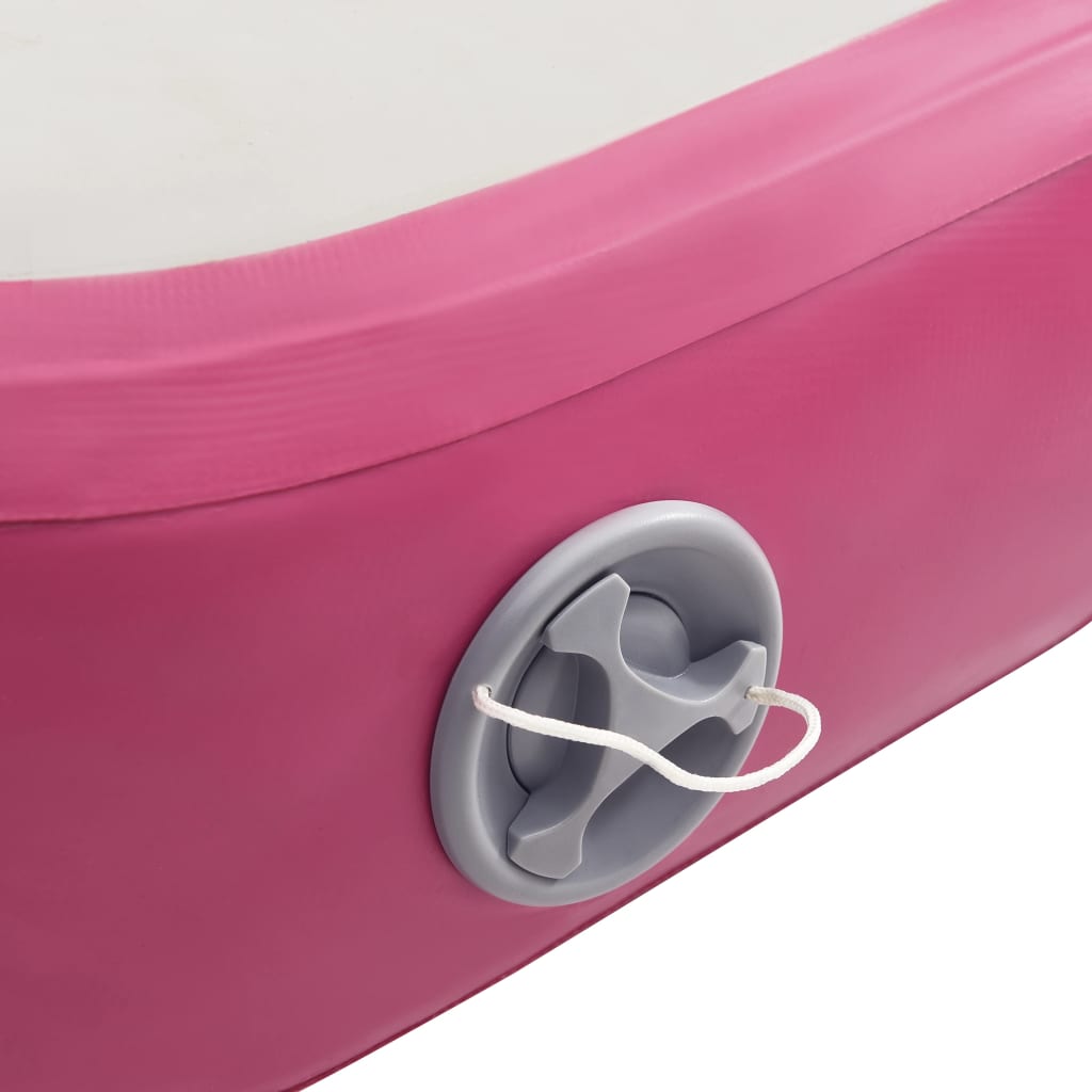 vidaXL Saltea gimnastică gonflabilă cu pompă roz 500x100x15 cm PVC