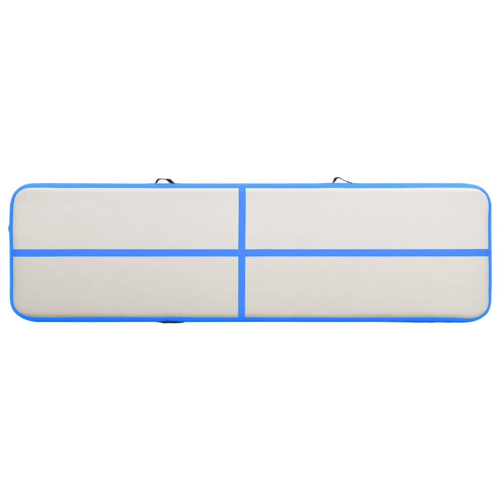 vidaXL Saltea gimnastică gonflabilă cu pompă albastru 800x100x15cm PVC