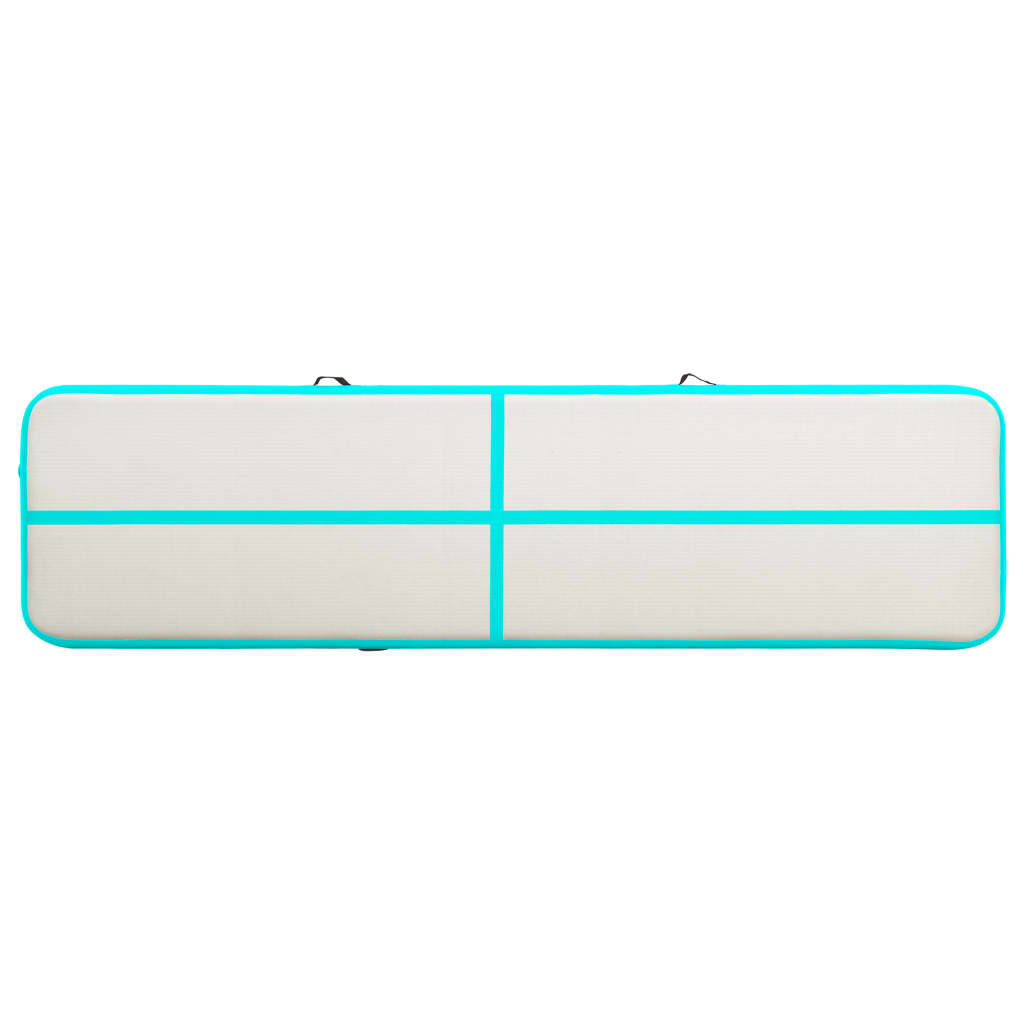 vidaXL Saltea gimnastică gonflabilă cu pompă verde 800x100x15 cm PVC vidaXL Saltea gimnastică gonflabilă cu pompă verde 800x100x15 cm PVC