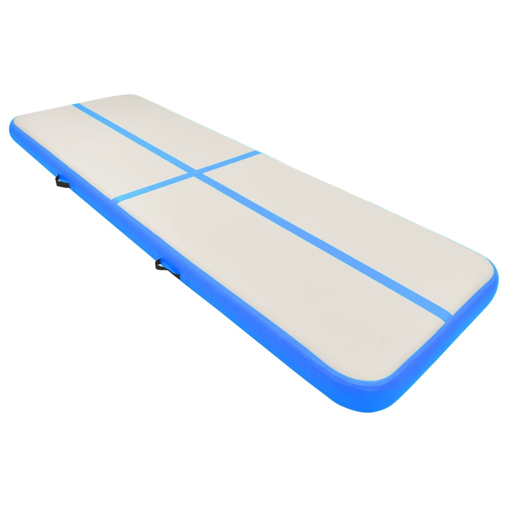 vidaXL Saltea gimnastică gonflabilă cu pompă albastru 300x100x20cm PVC vidaXL Saltea gimnastică gonflabilă cu pompă albastru 300x100x20cm PVC