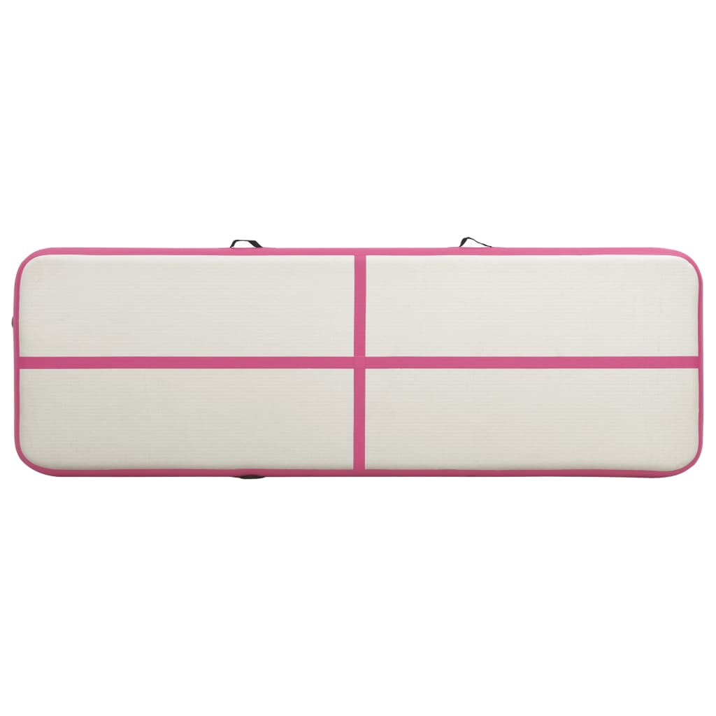 vidaXL Saltea gimnastică gonflabilă cu pompă roz 400x100x20 cm PVC