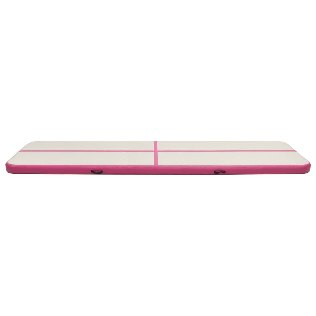 vidaXL Saltea gimnastică gonflabilă cu pompă roz 700x100x20 cm PVC