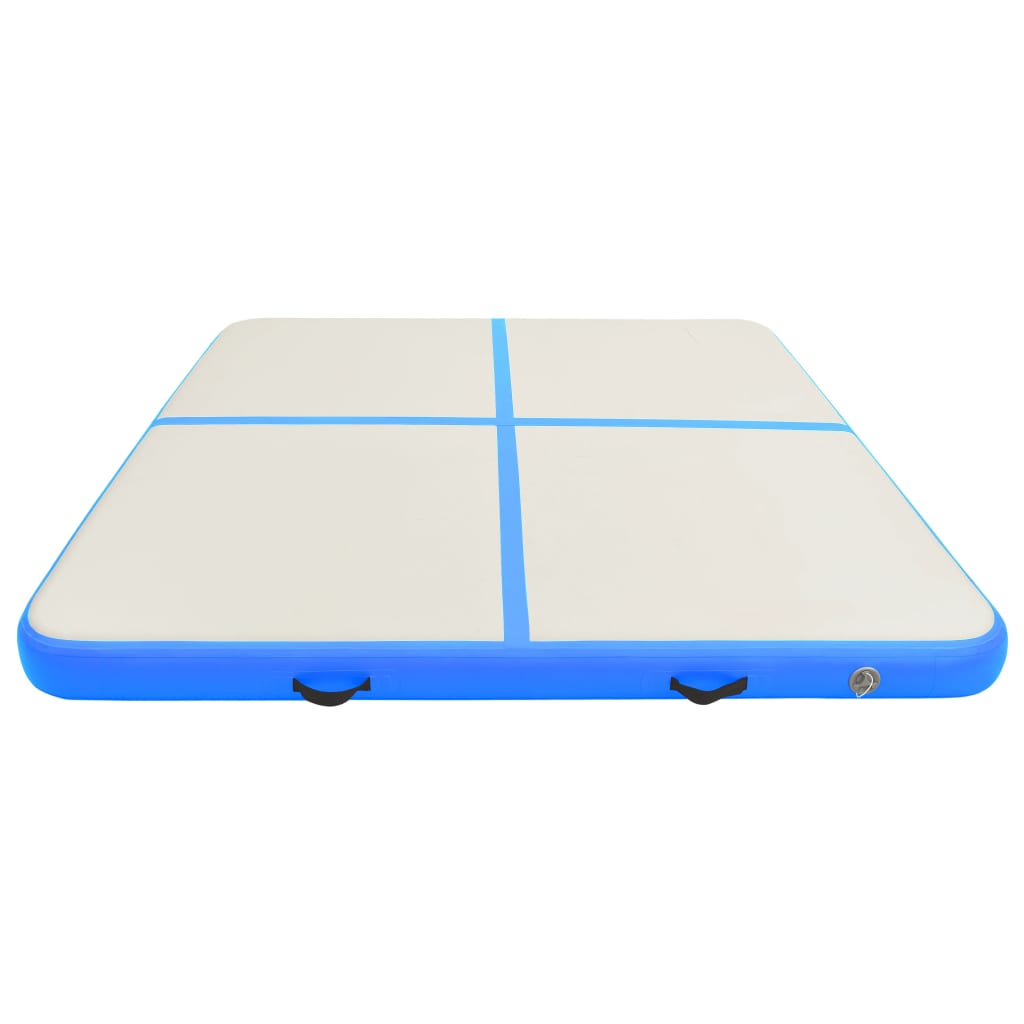 vidaXL Saltea gimnastică gonflabilă cu pompă albastru 200x200x10cm PVC vidaXL Saltea gimnastică gonflabilă cu pompă albastru 200x200x10cm PVC