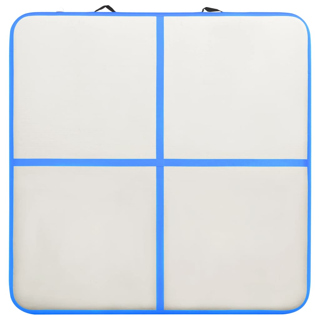vidaXL Saltea gimnastică gonflabilă cu pompă albastru 200x200x10cm PVC vidaXL Saltea gimnastică gonflabilă cu pompă albastru 200x200x10cm PVC