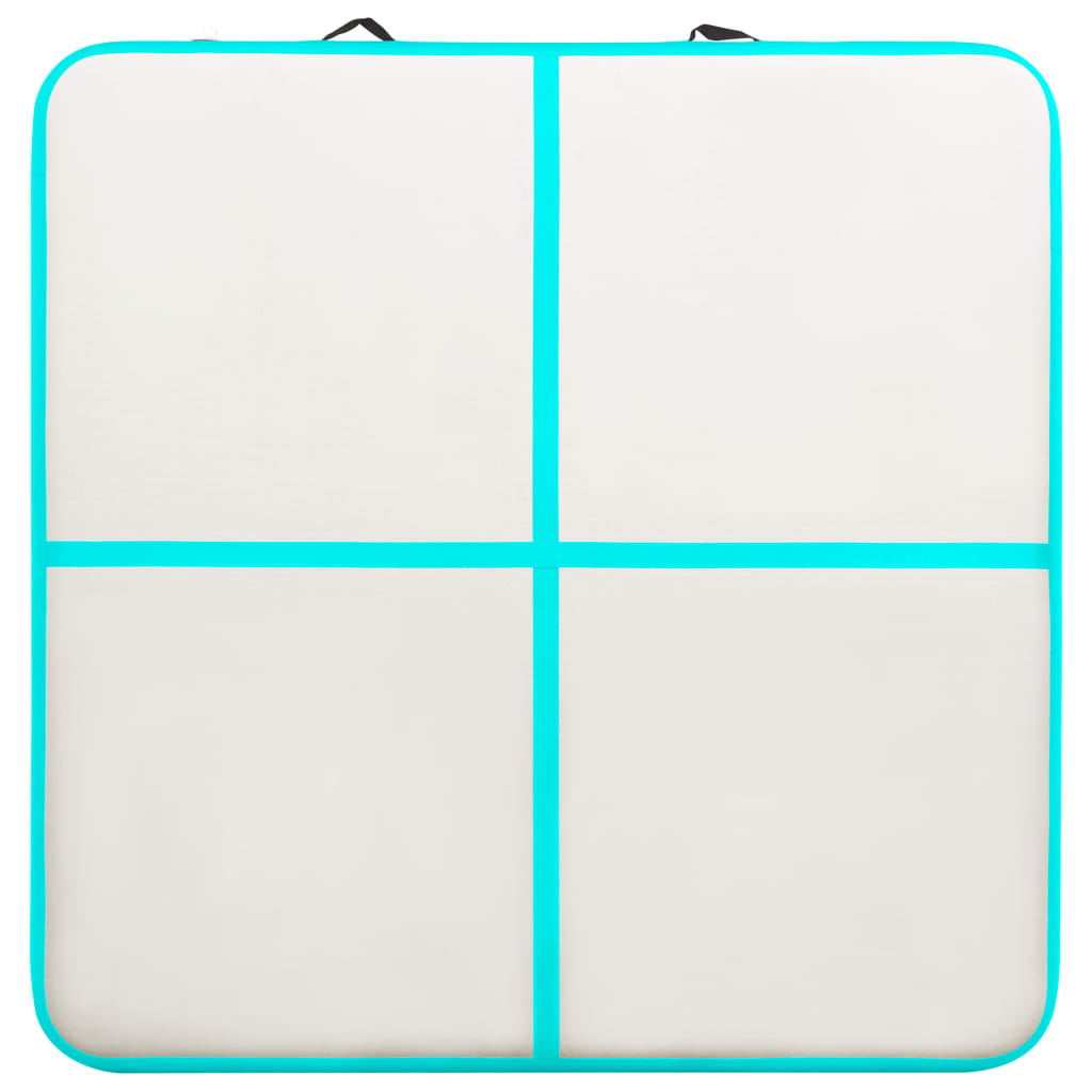 vidaXL Saltea gimnastică gonflabilă cu pompă verde 200x200x15 cm PVC vidaXL Saltea gimnastică gonflabilă cu pompă verde 200x200x15 cm PVC