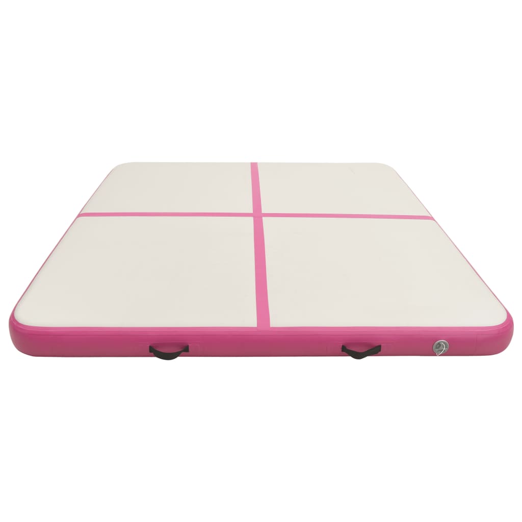 vidaXL Saltea gimnastică gonflabilă cu pompă roz 200x200x20 cm PVC vidaXL Saltea gimnastică gonflabilă cu pompă roz 200x200x20 cm PVC