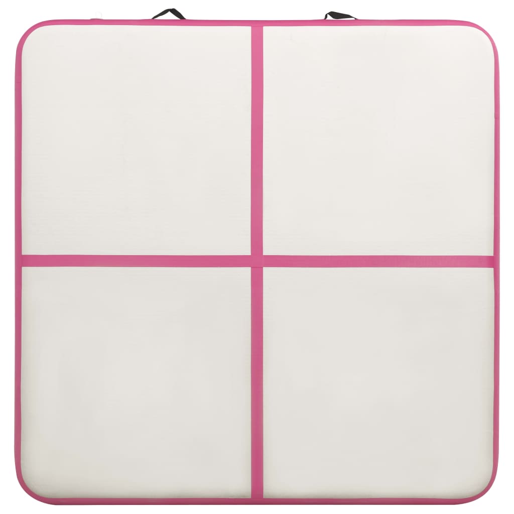 vidaXL Saltea gimnastică gonflabilă cu pompă roz 200x200x20 cm PVC vidaXL Saltea gimnastică gonflabilă cu pompă roz 200x200x20 cm PVC