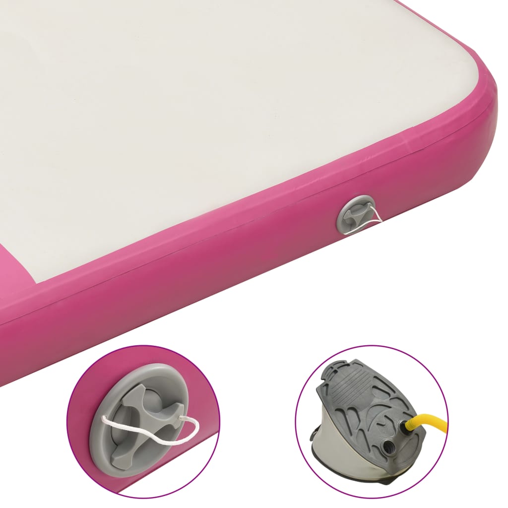 vidaXL Saltea gimnastică gonflabilă cu pompă roz 200x200x20 cm PVC vidaXL Saltea gimnastică gonflabilă cu pompă roz 200x200x20 cm PVC