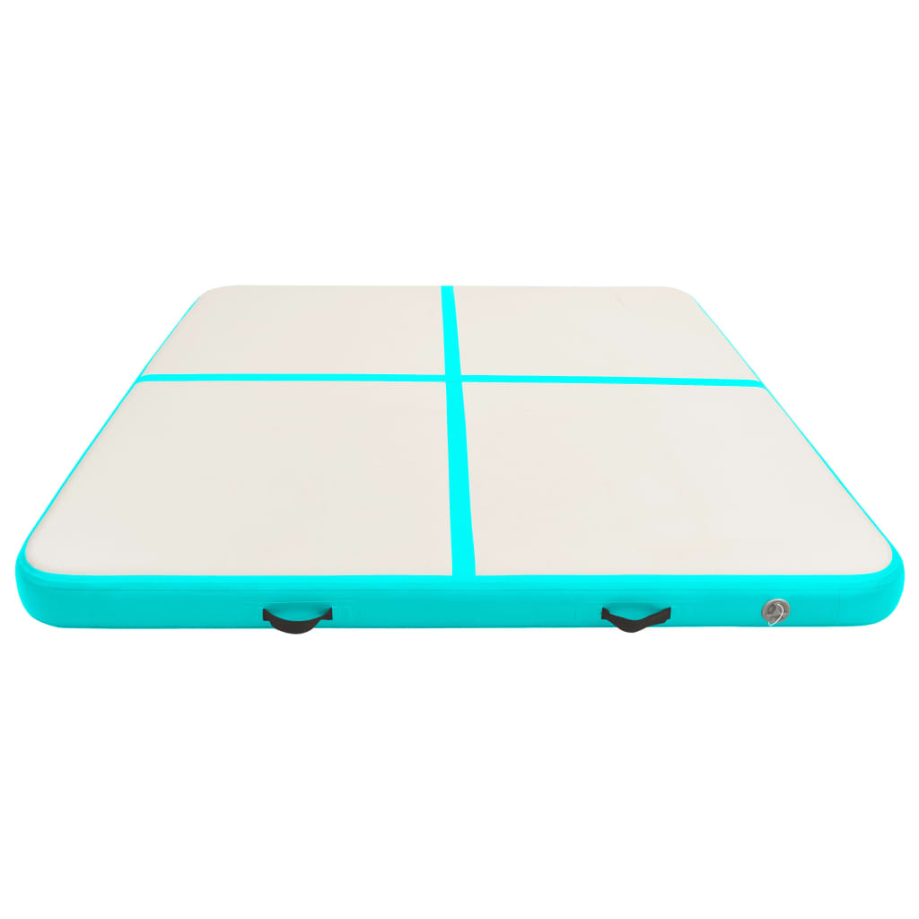 vidaXL Saltea gimnastică gonflabilă cu pompă verde 200x200x20 cm PVC vidaXL Saltea gimnastică gonflabilă cu pompă verde 200x200x20 cm PVC
