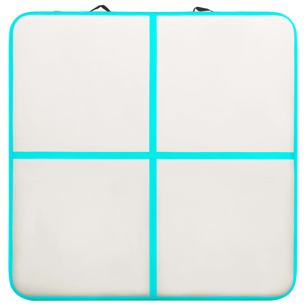 vidaXL Saltea gimnastică gonflabilă cu pompă verde 200x200x20 cm PVC vidaXL Saltea gimnastică gonflabilă cu pompă verde 200x200x20 cm PVC