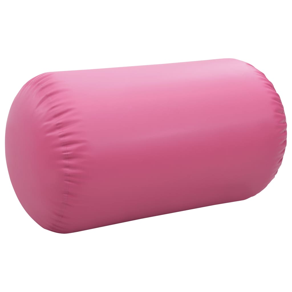 vidaXL Rulou de gimnastică gonflabil cu pompă, roz, 100 x 60 cm, PVC vidaXL Rulou de gimnastică gonflabil cu pompă, roz, 100 x 60 cm, PVC