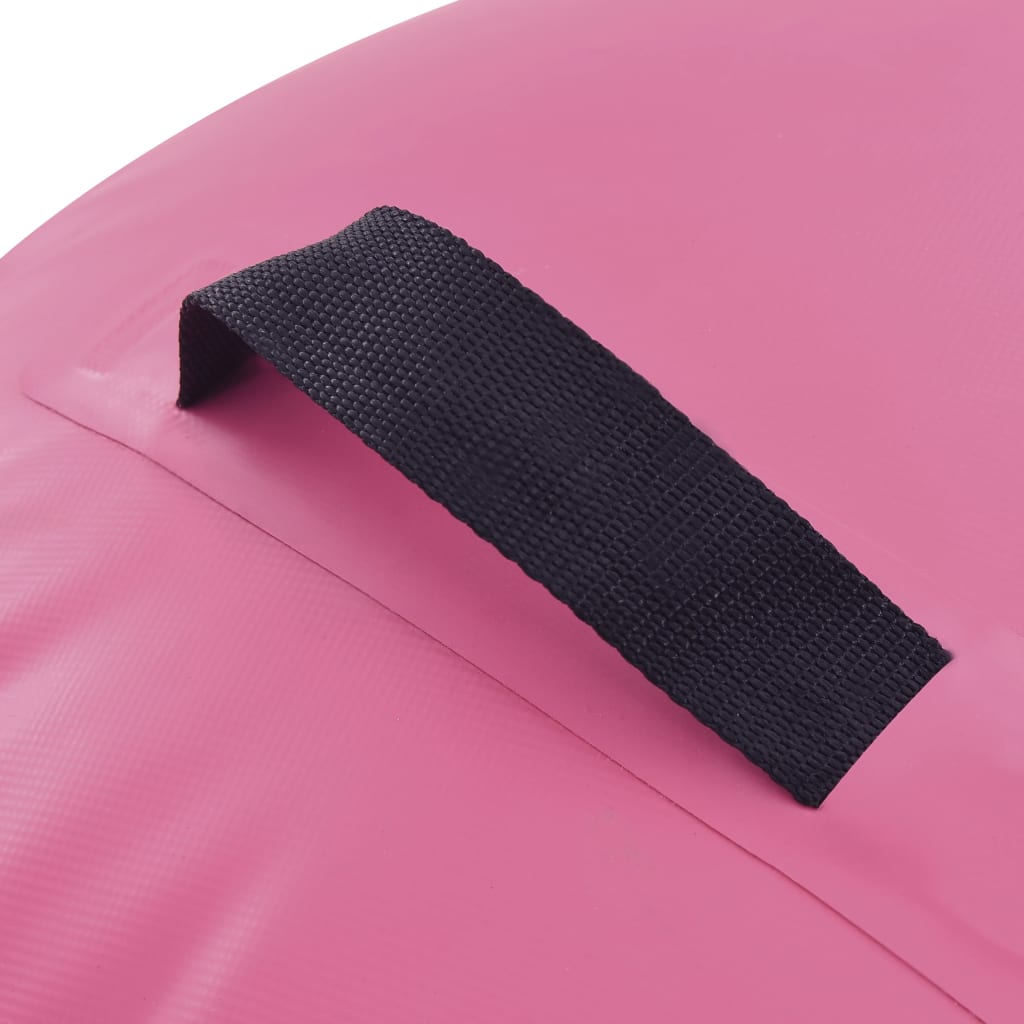vidaXL Rulou de gimnastică gonflabil cu pompă, roz, 100 x 60 cm, PVC vidaXL Rulou de gimnastică gonflabil cu pompă, roz, 100 x 60 cm, PVC