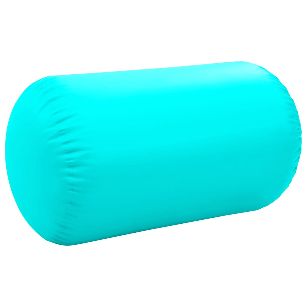vidaXL Rulou de gimnastică gonflabil cu pompă, verde, 100 x 60 cm, PVC