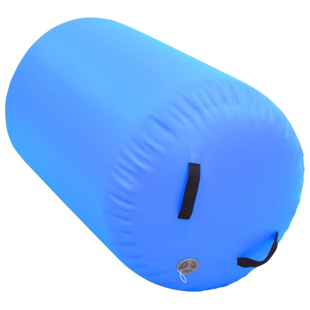 vidaXL Rulou de gimnastică gonflabil cu pompă, albastru, 100x60 cm PVC vidaXL Rulou de gimnastică gonflabil cu pompă, albastru, 100x60 cm PVC