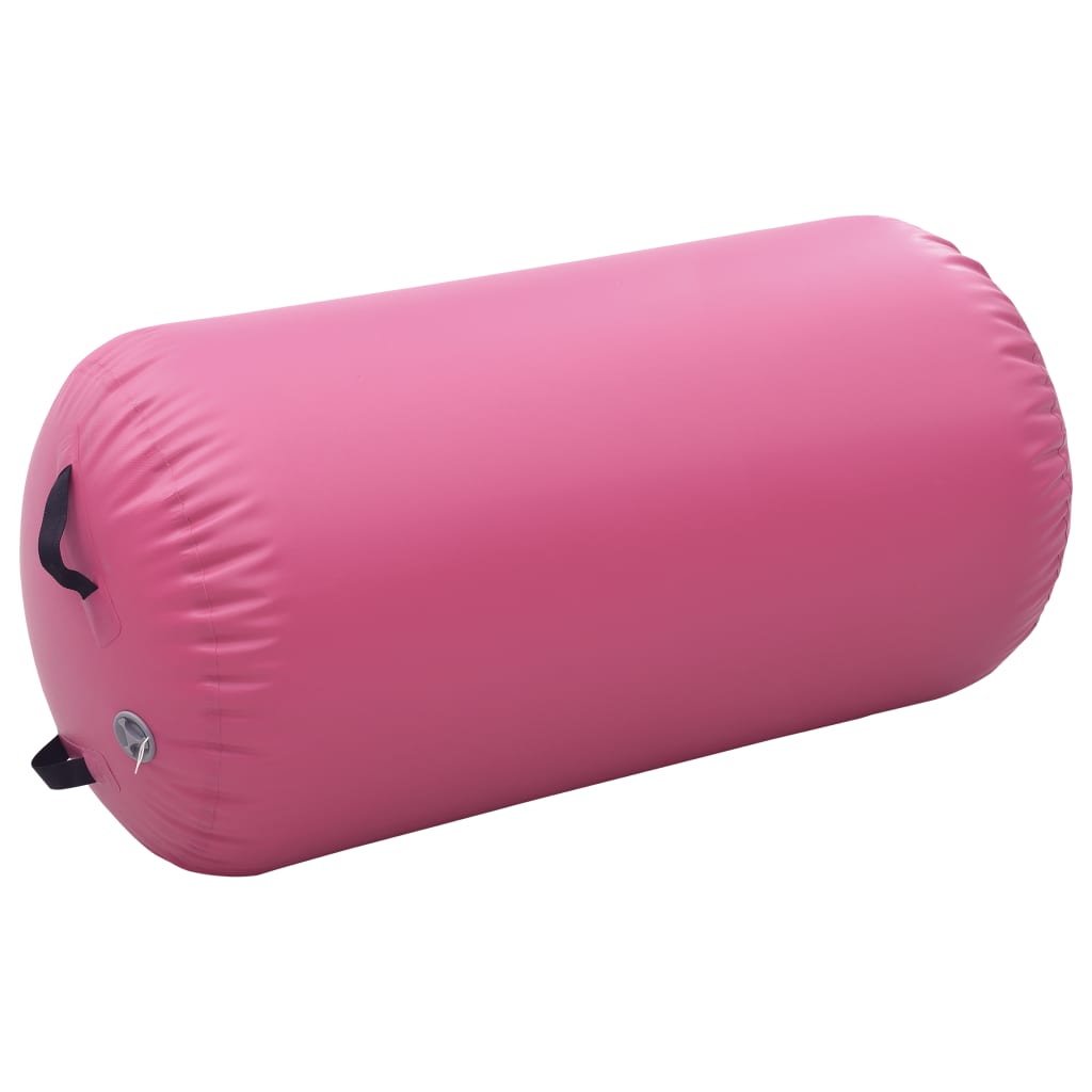 vidaXL Rulou de gimnastică gonflabil cu pompă, roz, 120 x 75 cm, PVC vidaXL Rulou de gimnastică gonflabil cu pompă, roz, 120 x 75 cm, PVC