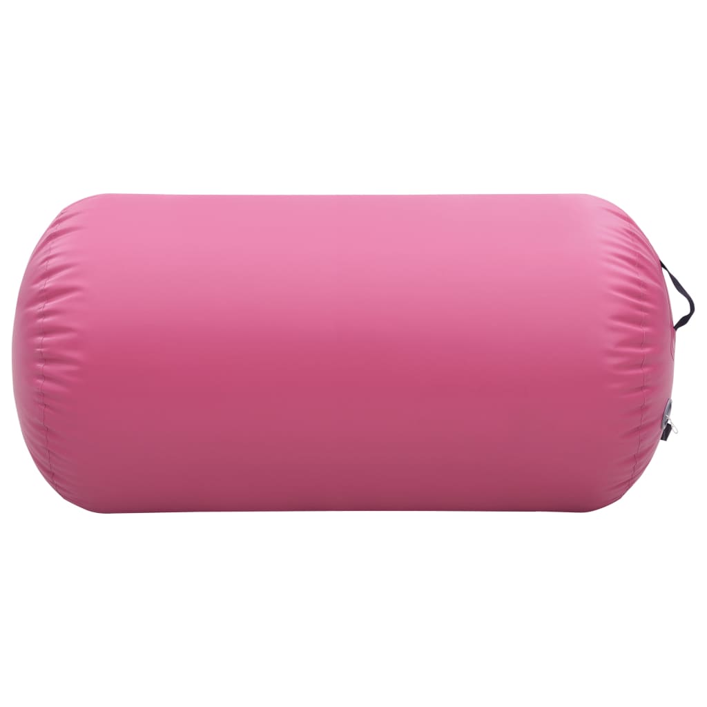vidaXL Rulou de gimnastică gonflabil cu pompă, roz, 120 x 75 cm, PVC vidaXL Rulou de gimnastică gonflabil cu pompă, roz, 120 x 75 cm, PVC