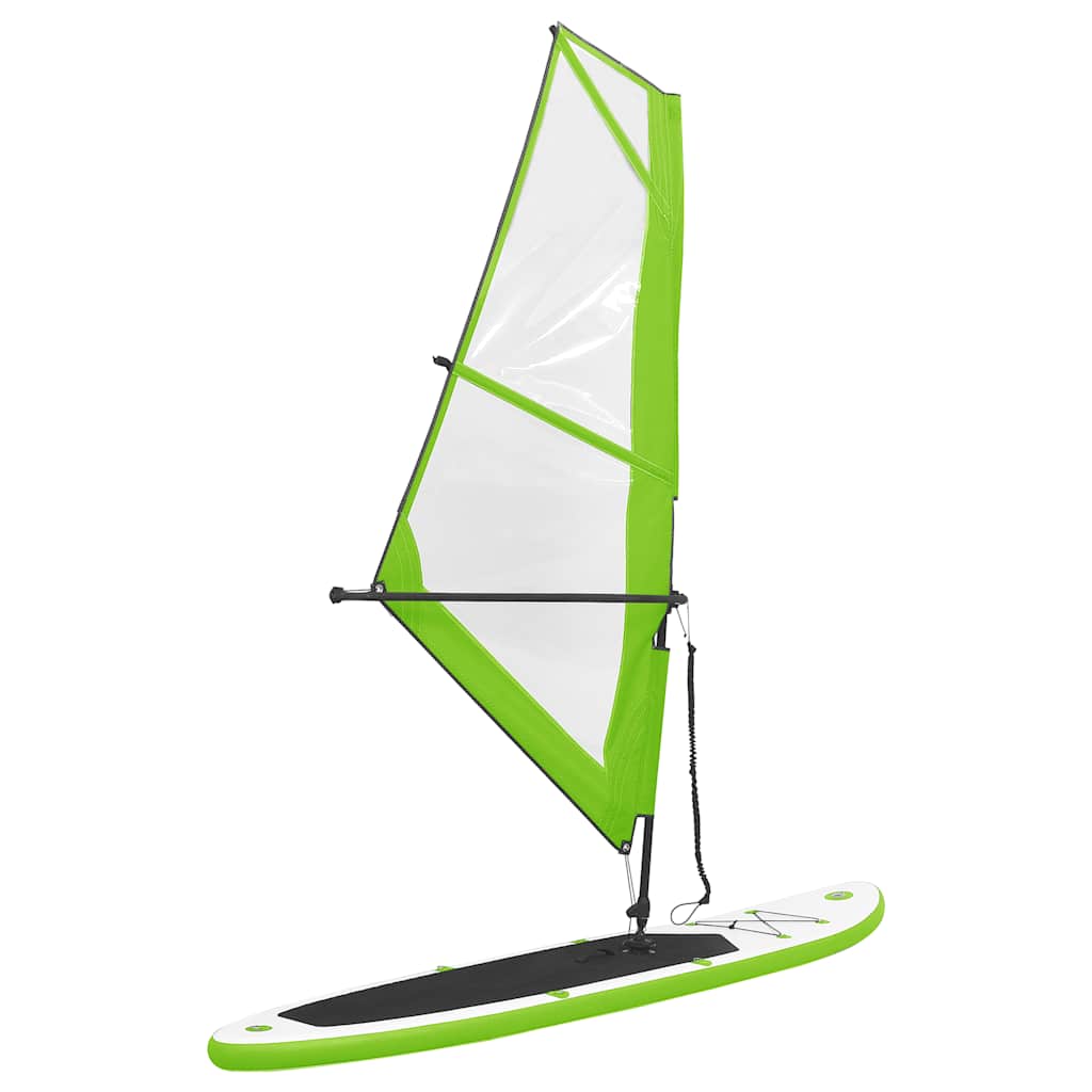 vidaXL Set de placă SUP gonflabilă cu velă, verde și alb vidaXL Set de placă SUP gonflabilă cu velă, verde și alb