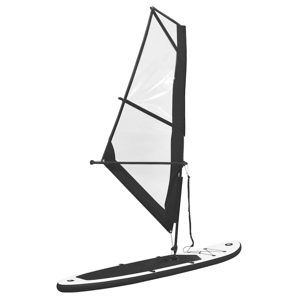 vidaXL Set de placă SUP gonflabilă cu velă, negru și alb vidaXL Set de placă SUP gonflabilă cu velă, negru și alb
