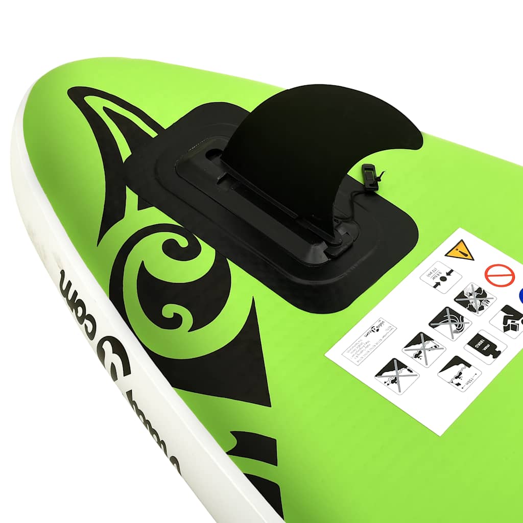 vidaXL Set de placă SUP gonflabilă, verde, 305x76x15 cm vidaXL Set de placă SUP gonflabilă, verde, 305x76x15 cm