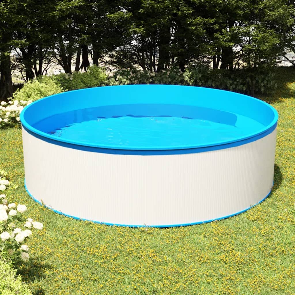 vidaXL Piscină cu valuri, alb, 350x90 cm