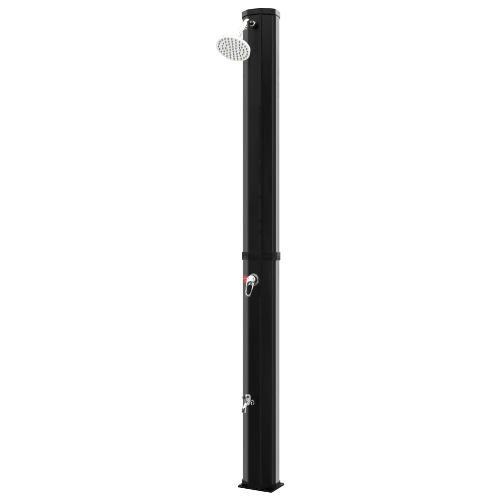 vidaXL Duș solar de exterior cu cap de duș și robinet, negru, 35 L vidaXL Duș solar de exterior cu cap de duș și robinet, negru, 35 L