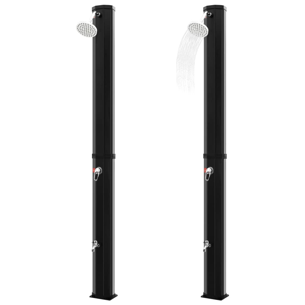 vidaXL Duș solar de exterior cu cap de duș și robinet, negru, 35 L vidaXL Duș solar de exterior cu cap de duș și robinet, negru, 35 L