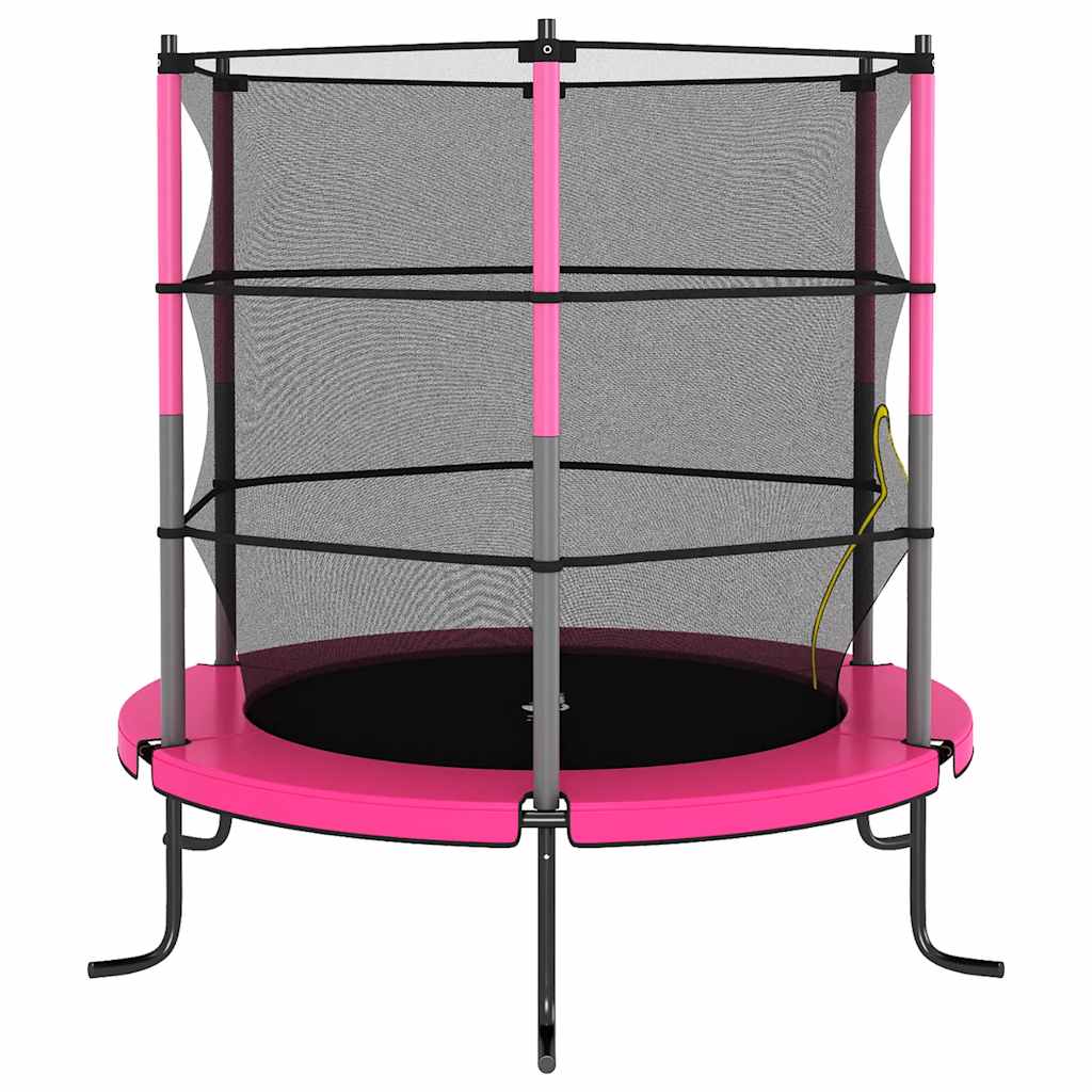 vidaXL Trambulină cu plasă de siguranță, roz, 140x160cm, rotundă vidaXL Trambulină cu plasă de siguranță, roz, 140x160cm, rotundă