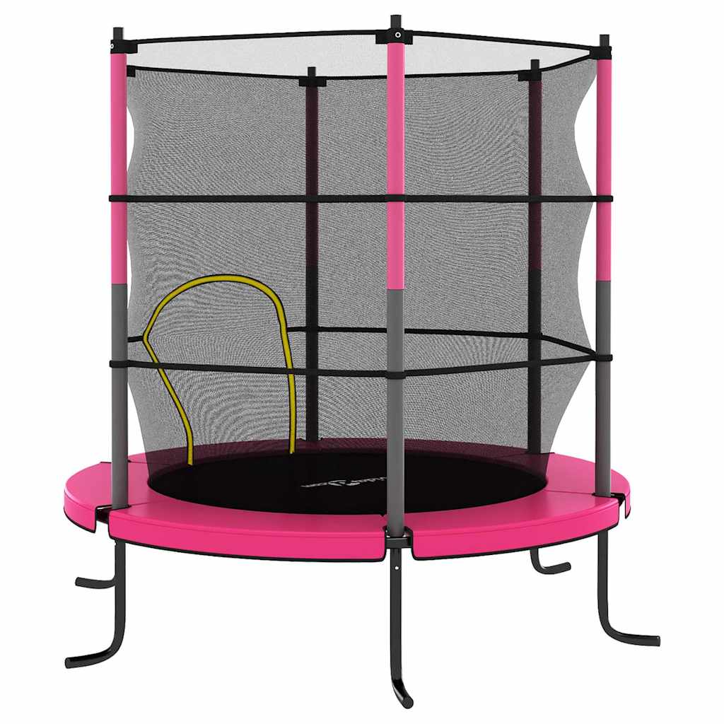 vidaXL Trambulină cu plasă de siguranță, roz, 140x160cm, rotundă vidaXL Trambulină cu plasă de siguranță, roz, 140x160cm, rotundă