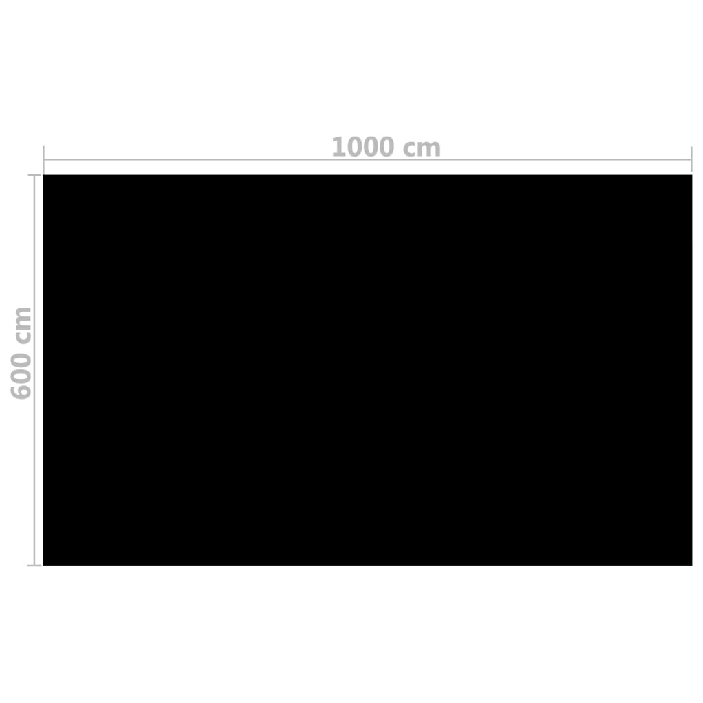 vidaXL Prelată piscină, negru, 1000 x 600 cm, PE, dreptunghiular vidaXL Prelată piscină, negru, 1000 x 600 cm, PE, dreptunghiular
