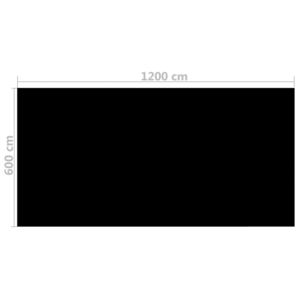 vidaXL Prelată de piscină, negru, 1200 x 600 cm, PE, dreptunghiular vidaXL Prelată de piscină, negru, 1200 x 600 cm, PE, dreptunghiular
