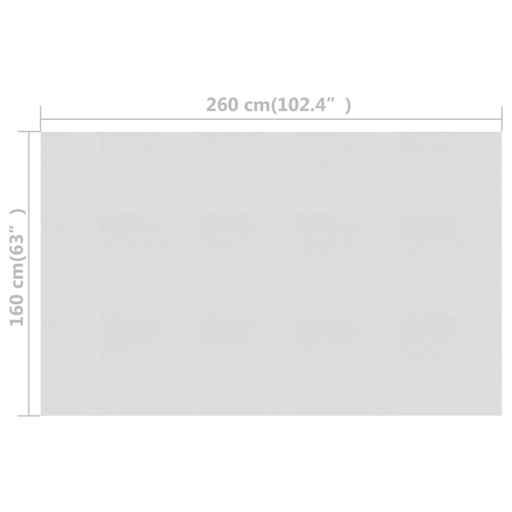 vidaXL Folie solară plutitoare de piscină, gri, 260 x 160 cm, PE vidaXL Folie solară plutitoare de piscină, gri, 260 x 160 cm, PE