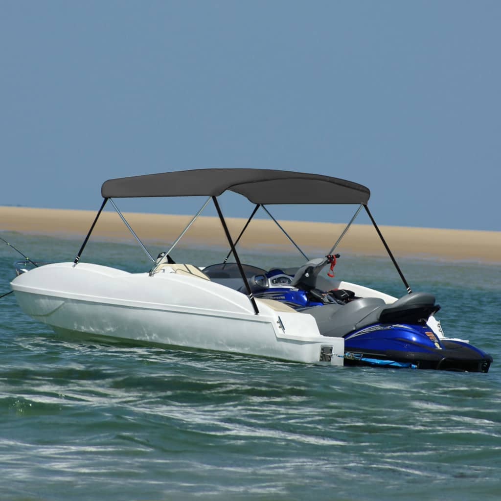 vidaXL Parasolar barcă Bimini cu 2 arcuri, antracit, 180x150x110 cm vidaXL Parasolar barcă Bimini cu 2 arcuri, antracit, 180x150x110 cm