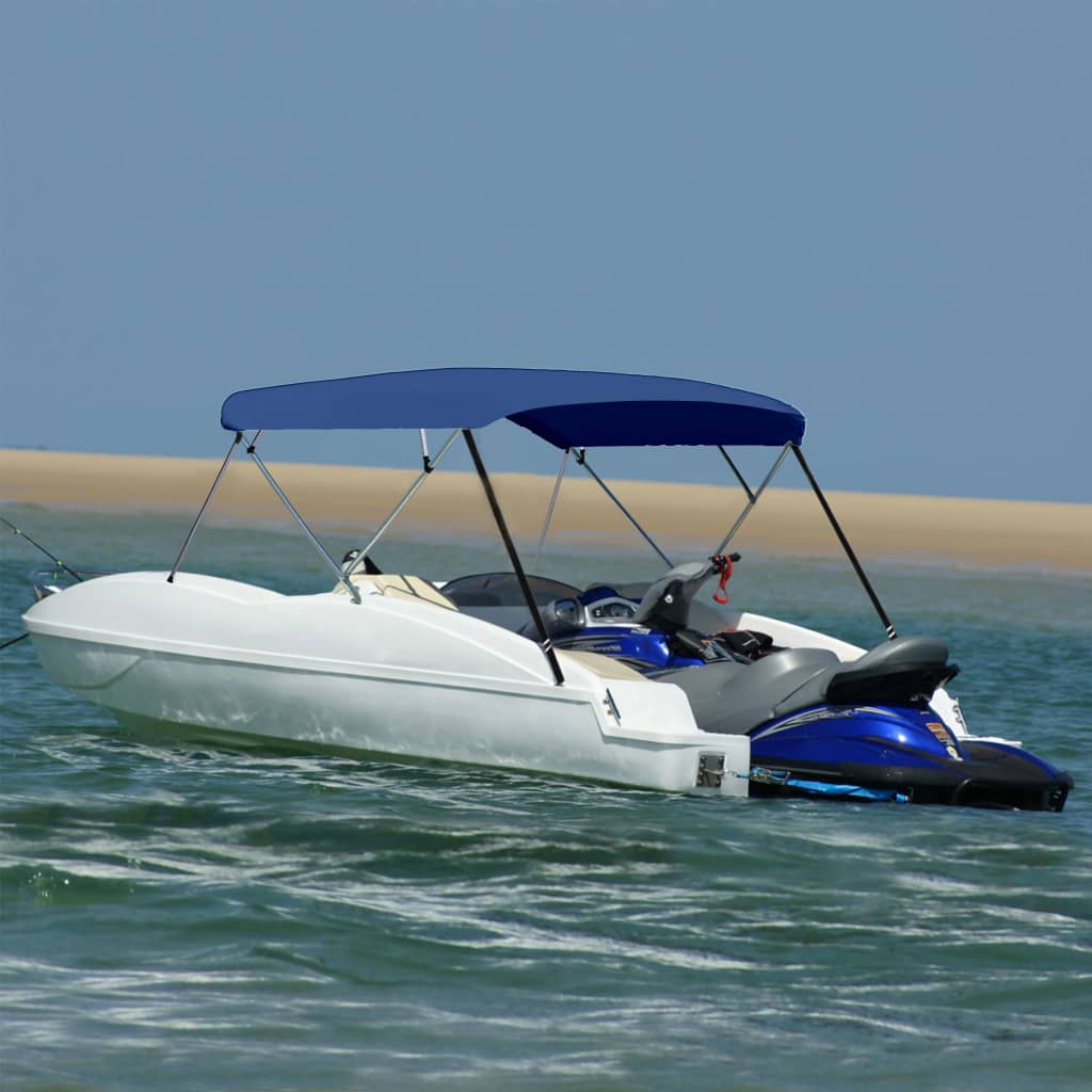 vidaXL Parasolar barcă Bimini 4 arcuri bleumarin, 243x(230-244)x137 cm vidaXL Parasolar barcă Bimini 4 arcuri bleumarin, 243x(230-244)x137 cm