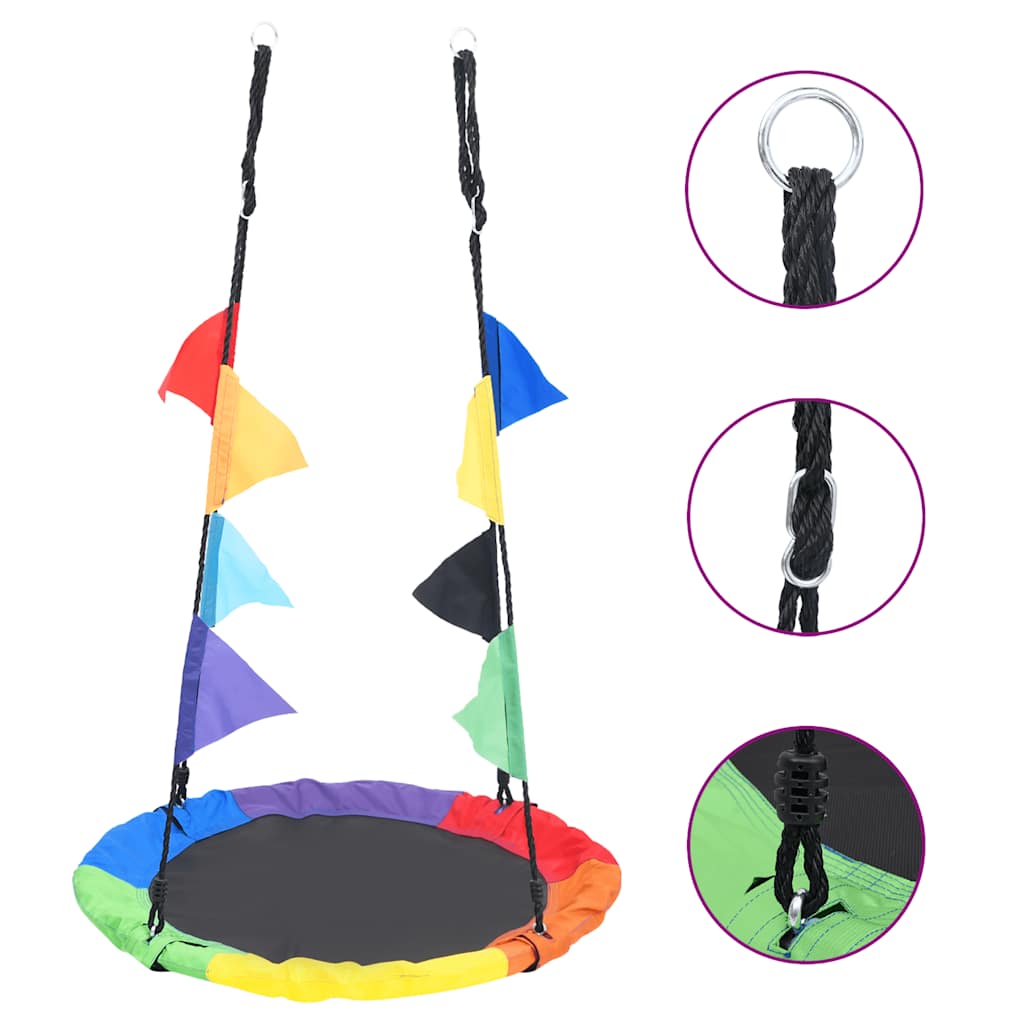 vidaXL Leagăn cu steaguri curcubeu 100 cm vidaXL Leagăn cu steaguri curcubeu 100 cm