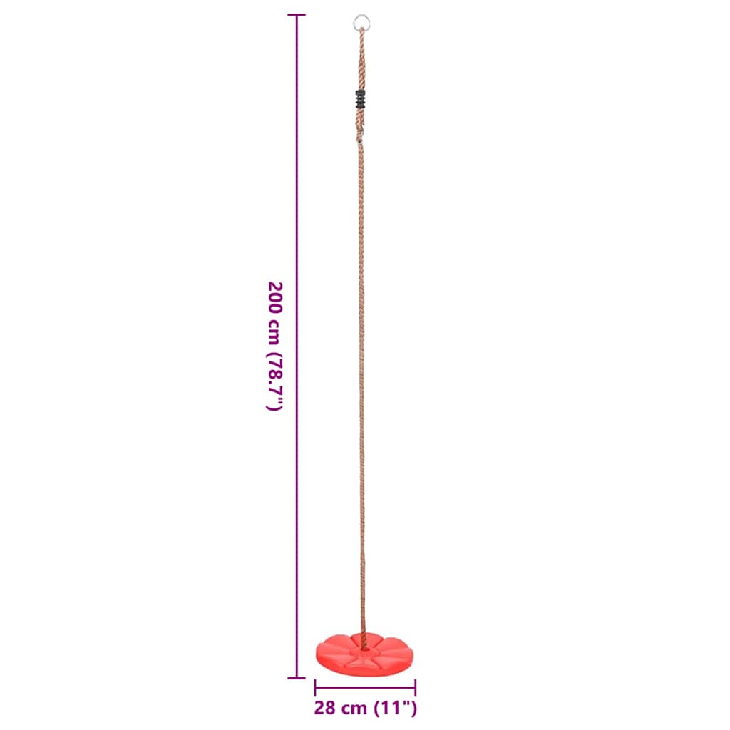vidaXL Leagăn placă, 200 cm, roșu vidaXL Leagăn placă, 200 cm, roșu