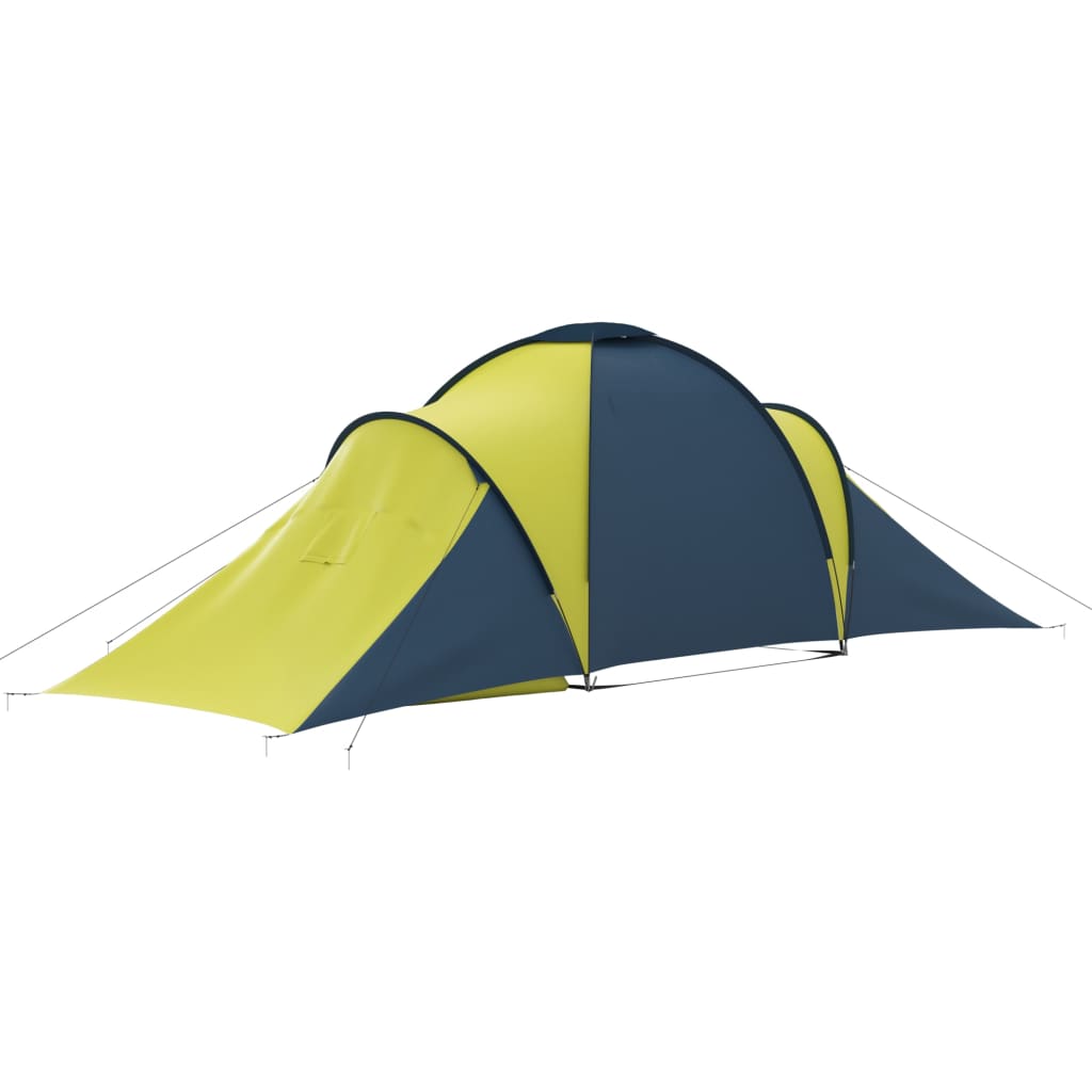 vidaXL Cort camping, 6 persoane, albastru și galben vidaXL Cort camping, 6 persoane, albastru și galben