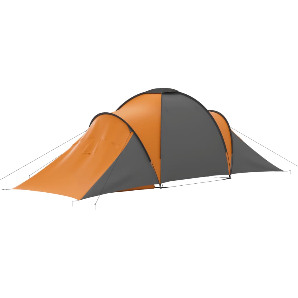 vidaXL Cort camping, 6 persoane, gri și portocaliu vidaXL Cort camping, 6 persoane, gri și portocaliu