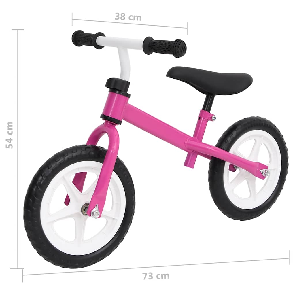 vidaXL Bicicletă pentru echilibru 9,5 inci, cu roți, roz