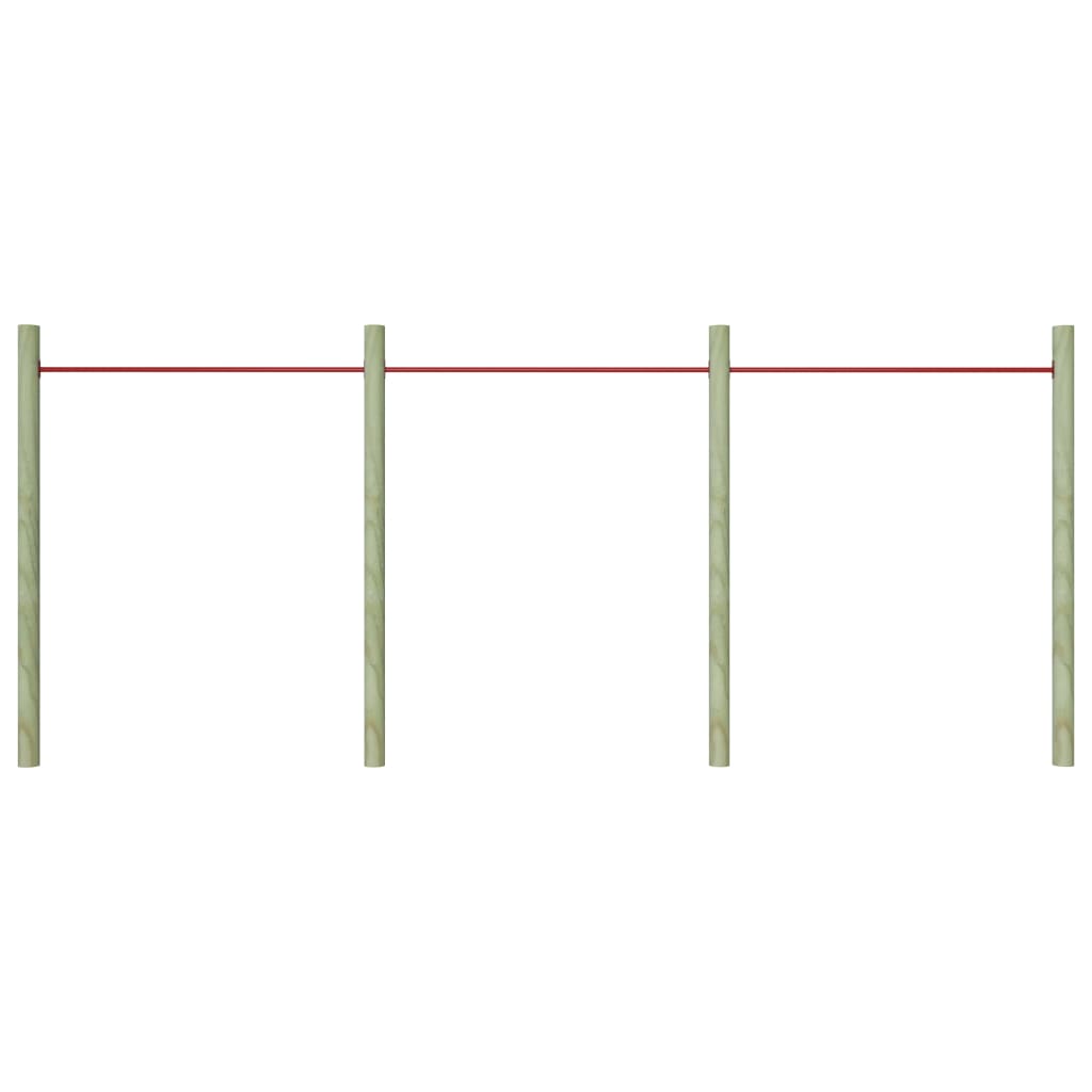 vidaXL Bare de rotire, 3 piese, roșu, 125 cm, oțel