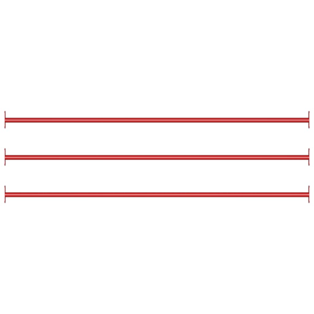 vidaXL Bare de rotire, 3 piese, roșu, 125 cm, oțel