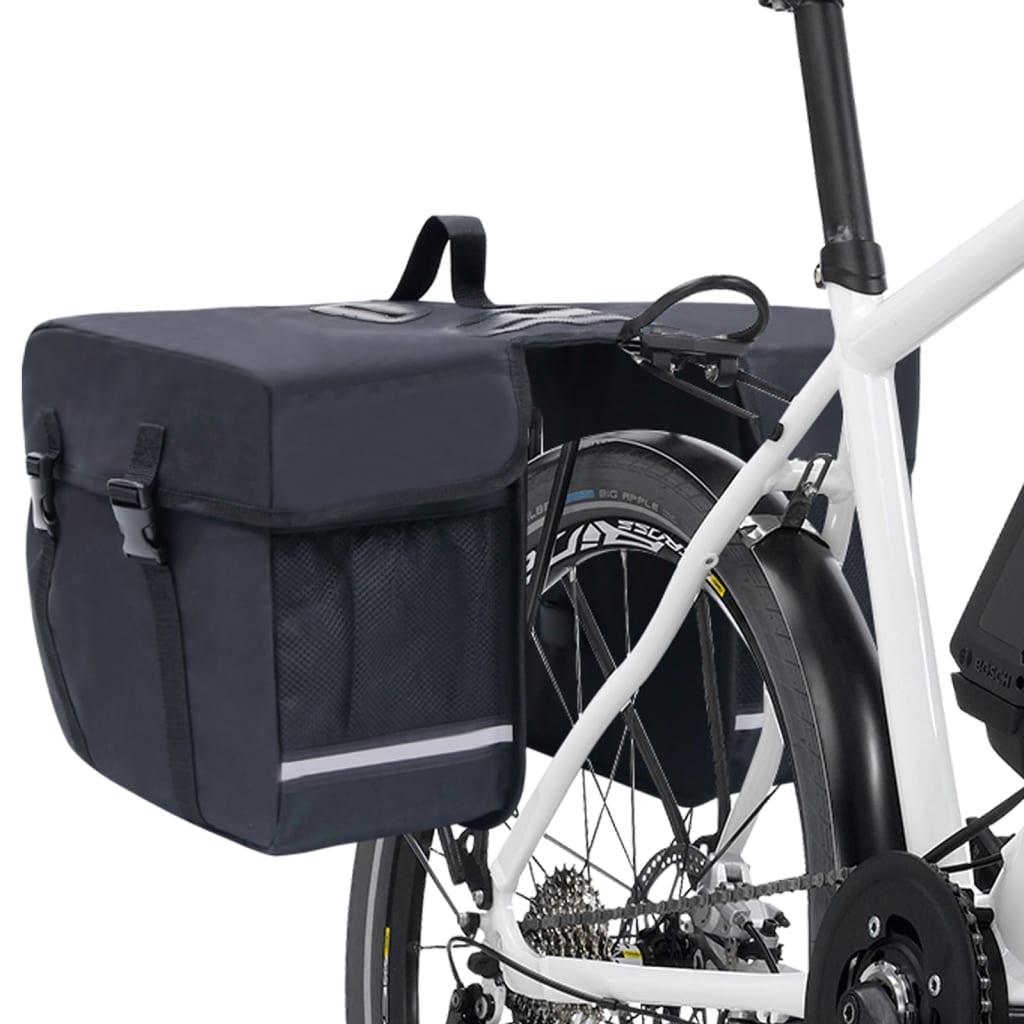 vidaXL Geantă de bicicletă dublă pentru suport coș, negru, 35 L vidaXL Geantă de bicicletă dublă pentru suport coș, negru, 35 L