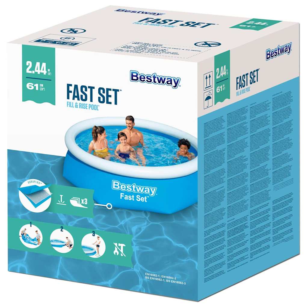 Bestway Piscină gonflabilă Fast Set, 244x66 cm, rotundă, 57265 Bestway Piscină gonflabilă Fast Set, 244x66 cm, rotundă, 57265