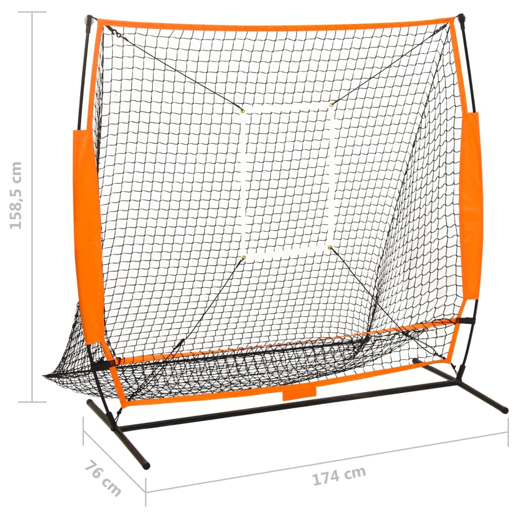 vidaXL Plasă de antrenament sport baseball, negru, 174x76x158,5 cm vidaXL Plasă de antrenament sport baseball, negru, 174x76x158,5 cm