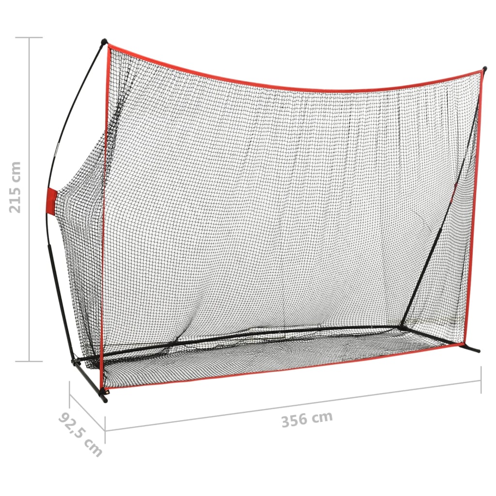 vidaXL Plasă de lovituri pentru golf, 356x92,5x215 cm, metal vidaXL Plasă de lovituri pentru golf, 356x92,5x215 cm, metal