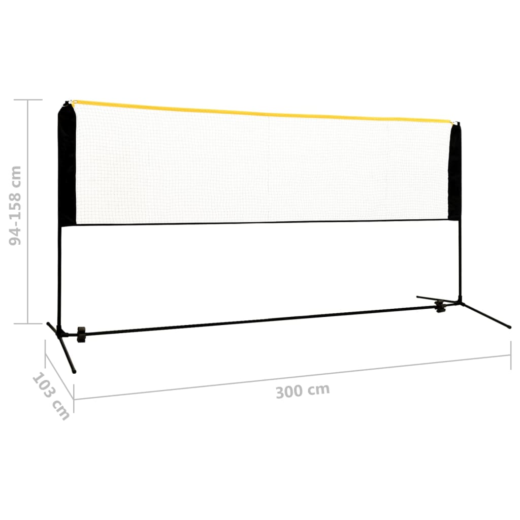 vidaXL Plasă de badminton reglabilă, 300x103x94-158 cm, metal vidaXL Plasă de badminton reglabilă, 300x103x94-158 cm, metal