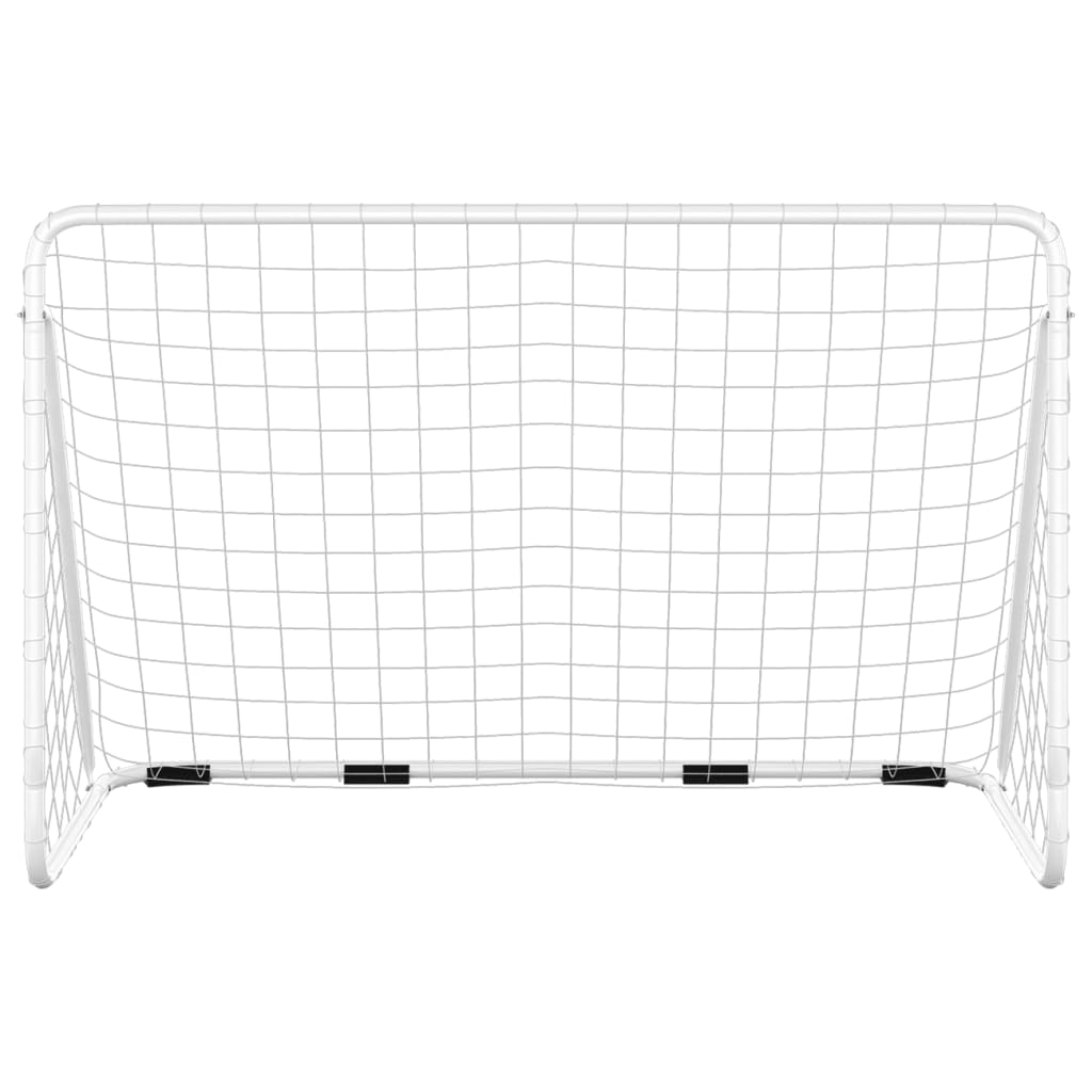 vidaXL Poartă de fotbal cu plasă, alb, 180x90x120 cm, oțel vidaXL Poartă de fotbal cu plasă, alb, 180x90x120 cm, oțel