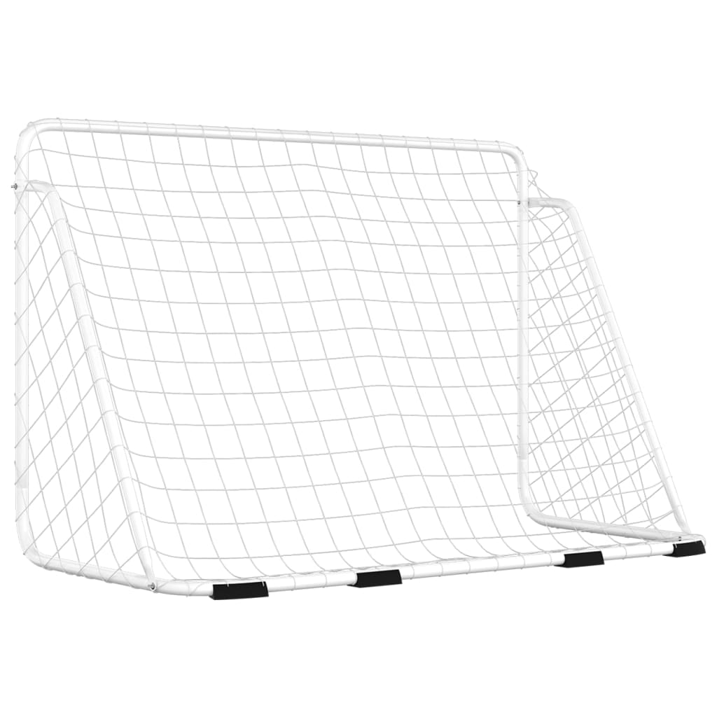vidaXL Poartă de fotbal cu plasă, alb, 180x90x120 cm, oțel vidaXL Poartă de fotbal cu plasă, alb, 180x90x120 cm, oțel
