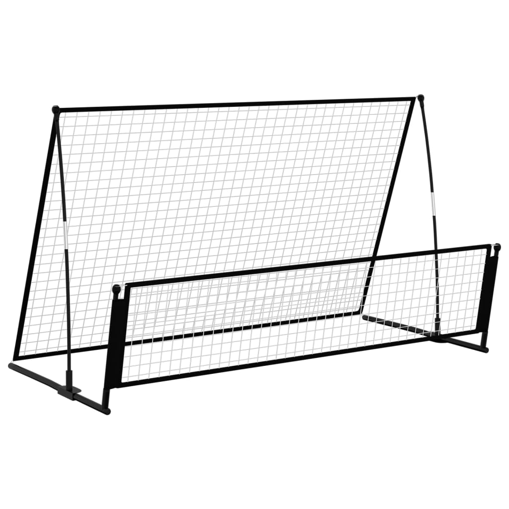 vidaXL Poartă de fotbal de ricoșeu 2-în-1, 202x104x120 cm, oțel vidaXL Poartă de fotbal de ricoșeu 2-în-1, 202x104x120 cm, oțel